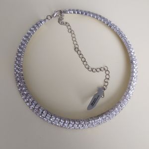 FINAL DISCOUNT Rhinestone 3 Row Adjustable Choker